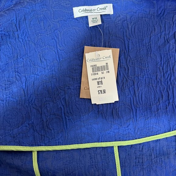 Coldwater Creek Contrasting Cuff Jacquard Jacket sz 18W New with tags. - Picture 8 of 8
